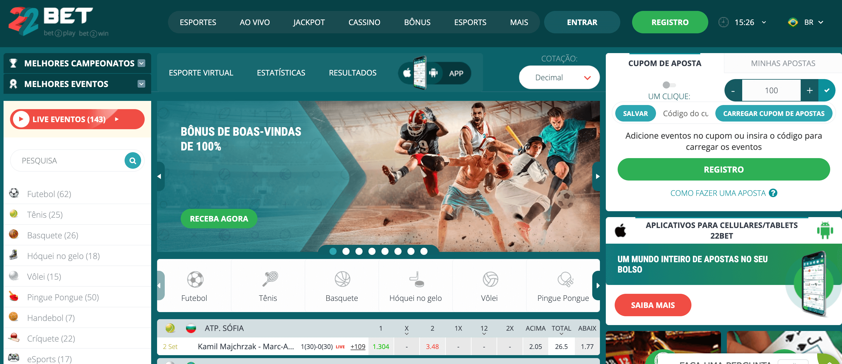 Página Inicial 22Bet