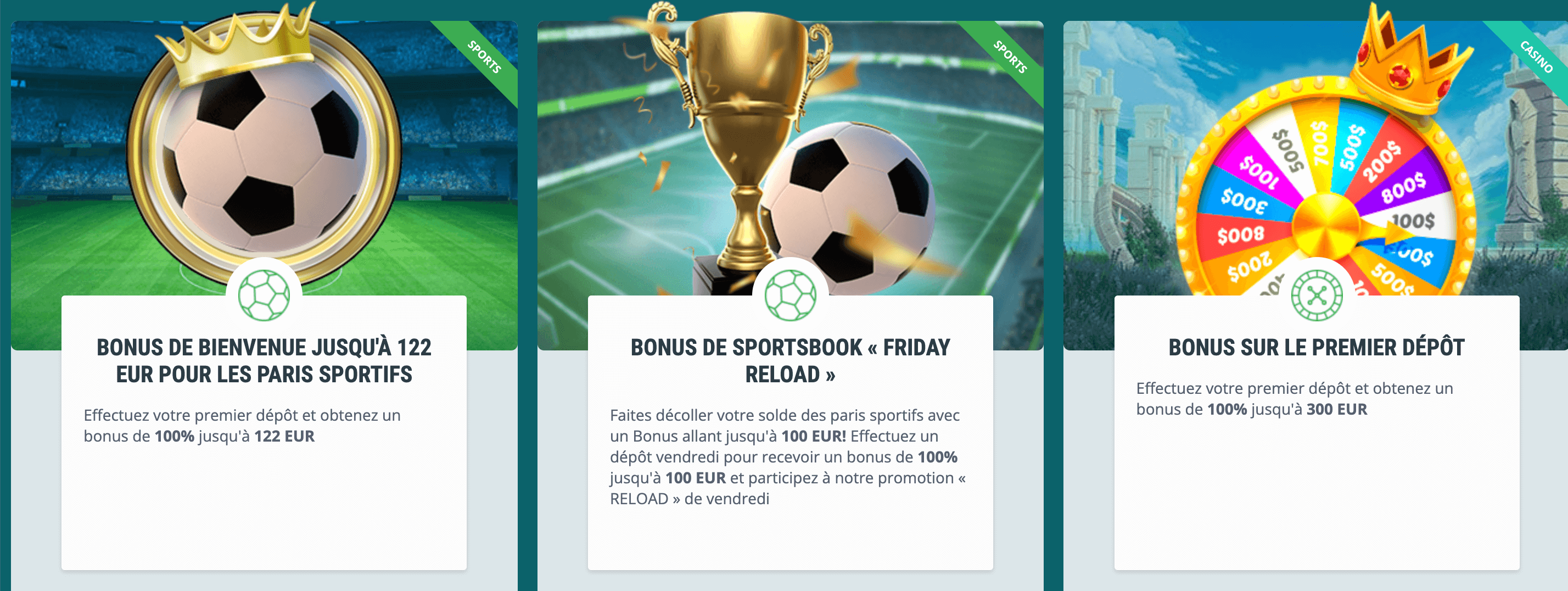 Bonus de bienvenue 22Bet