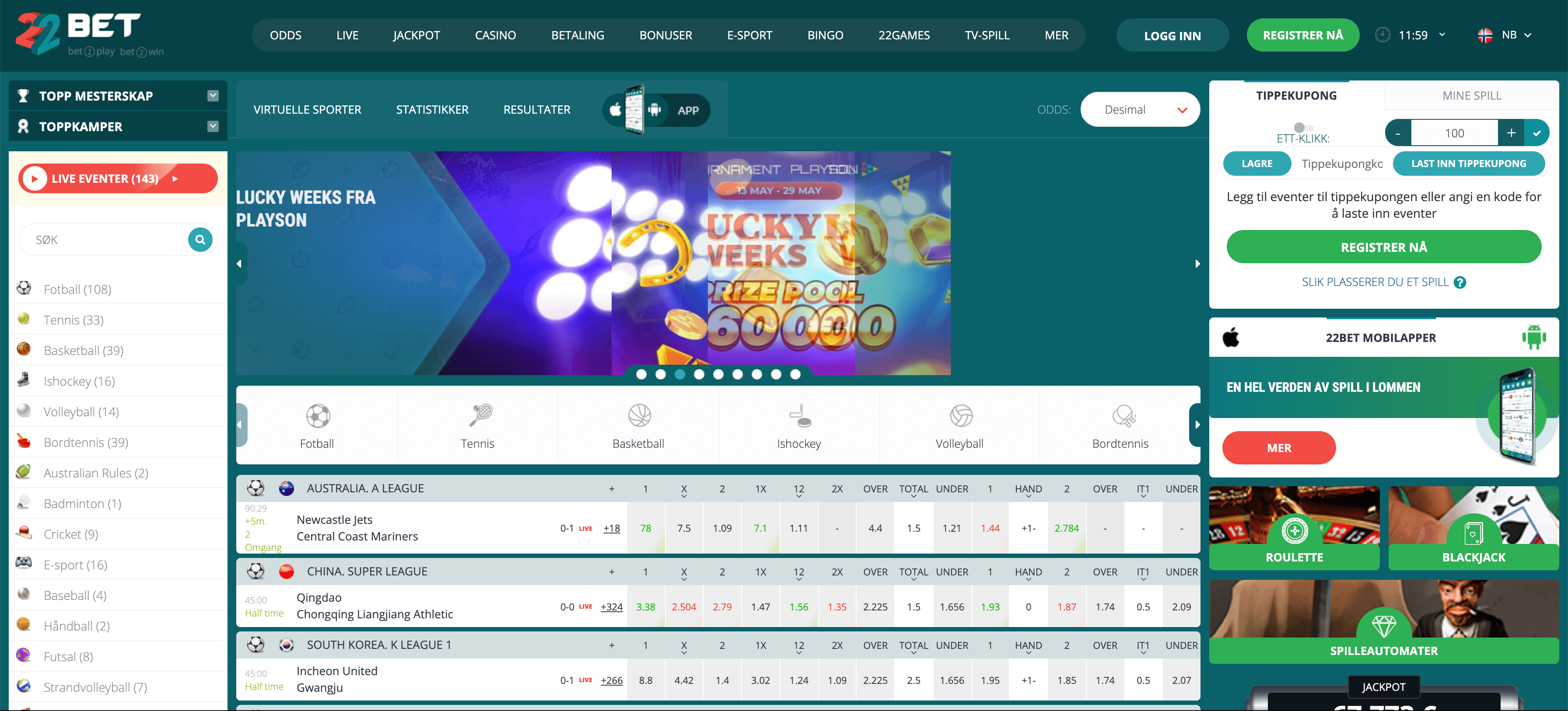 22bet norge