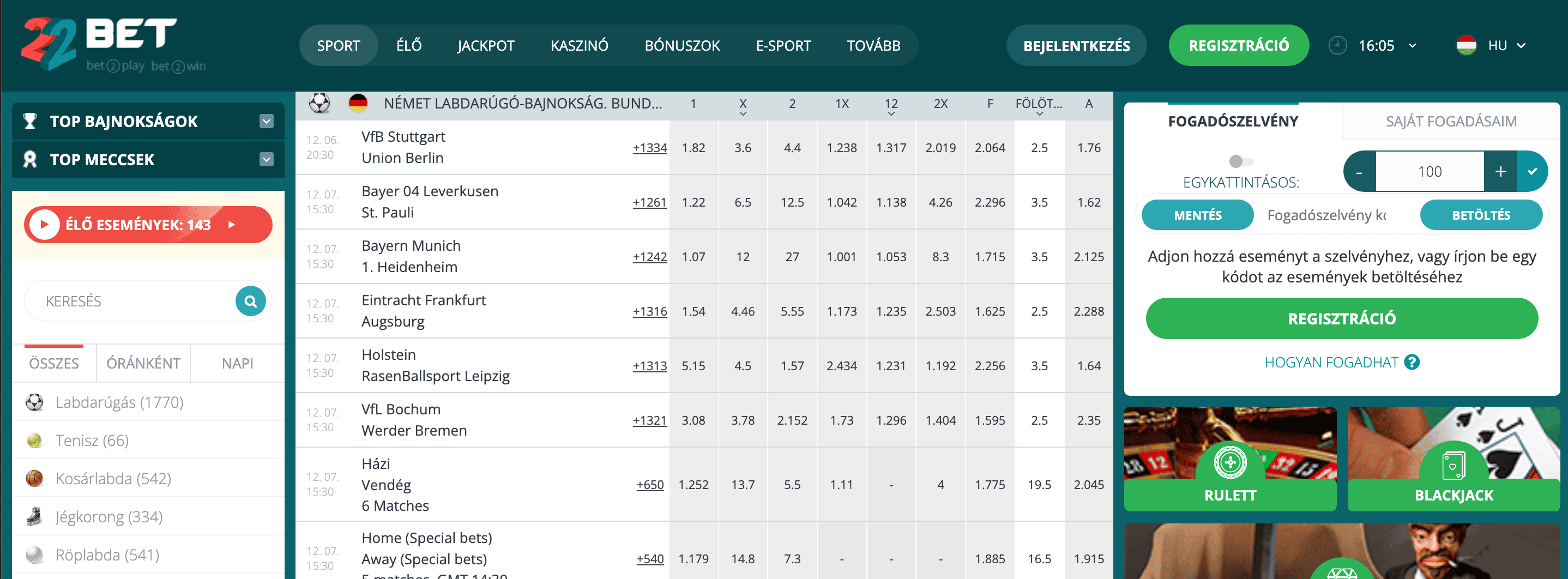 22Bet Sportfogadás